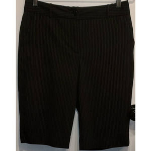 Worthington Women's Black with White Pin Stripes Bermuda Shorts Size 8